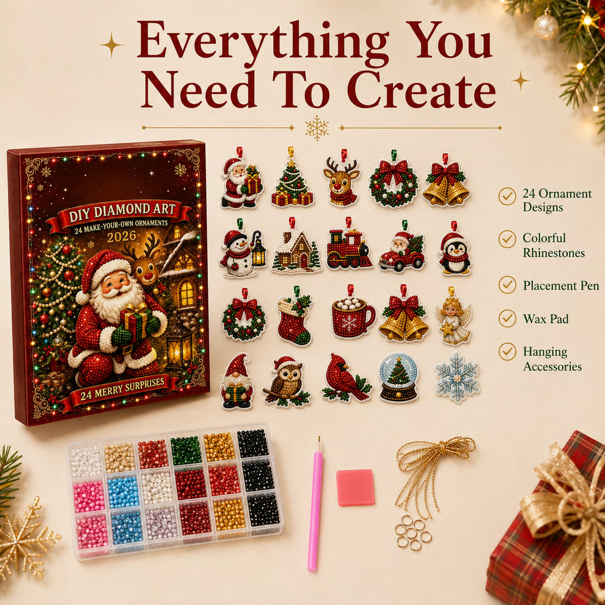 🔥Last Day 49% OFF - 🎄🎅 24 Christmas Ornaments To Make & Hang