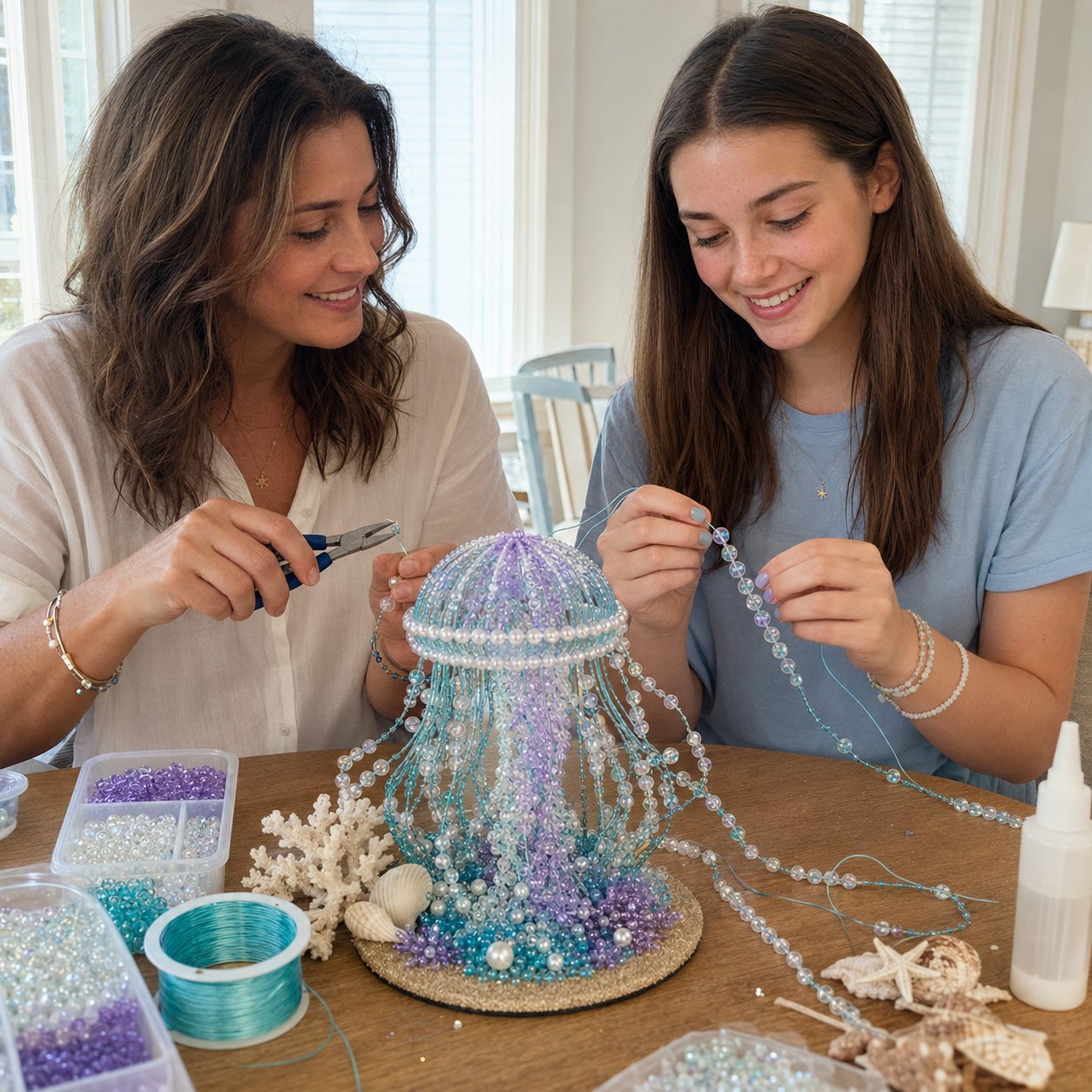 🔥 LAST DAY 49% OFF – 🌊 Ocean Sparkle Animal Craft Kit | Create a Dimensional Underwater Centerpiece with Colorful Beads, Pearls & Coastal Details 🐚✨