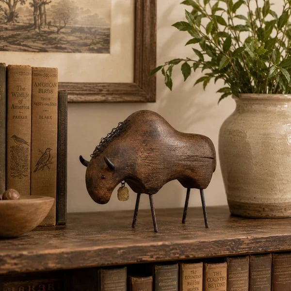 🐑 Vintage Distressed Farm Animal Sculptures – 5 Rustic Styles