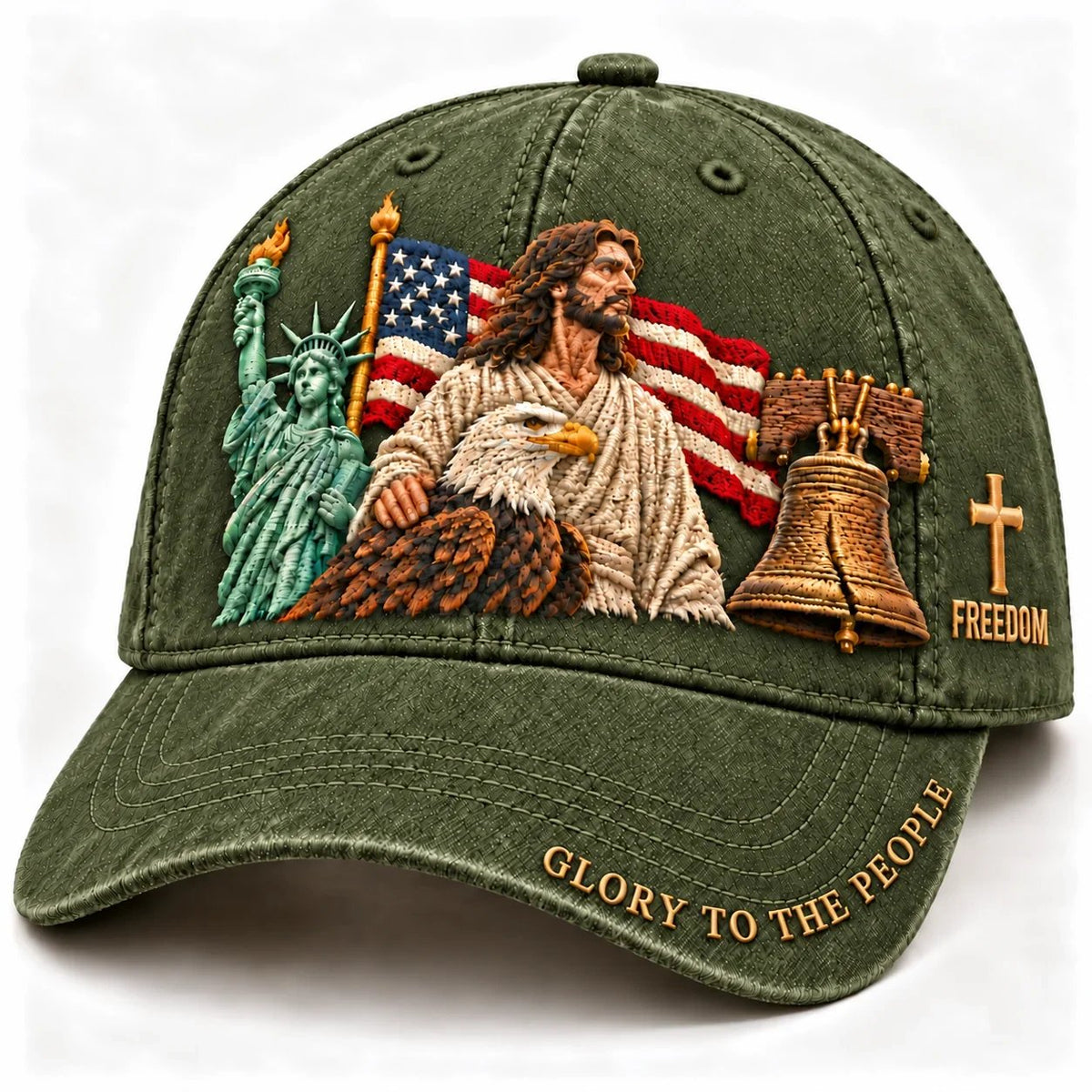 ✝️🇺🇸 Faith & Freedom American Heritage Embroidered Cap