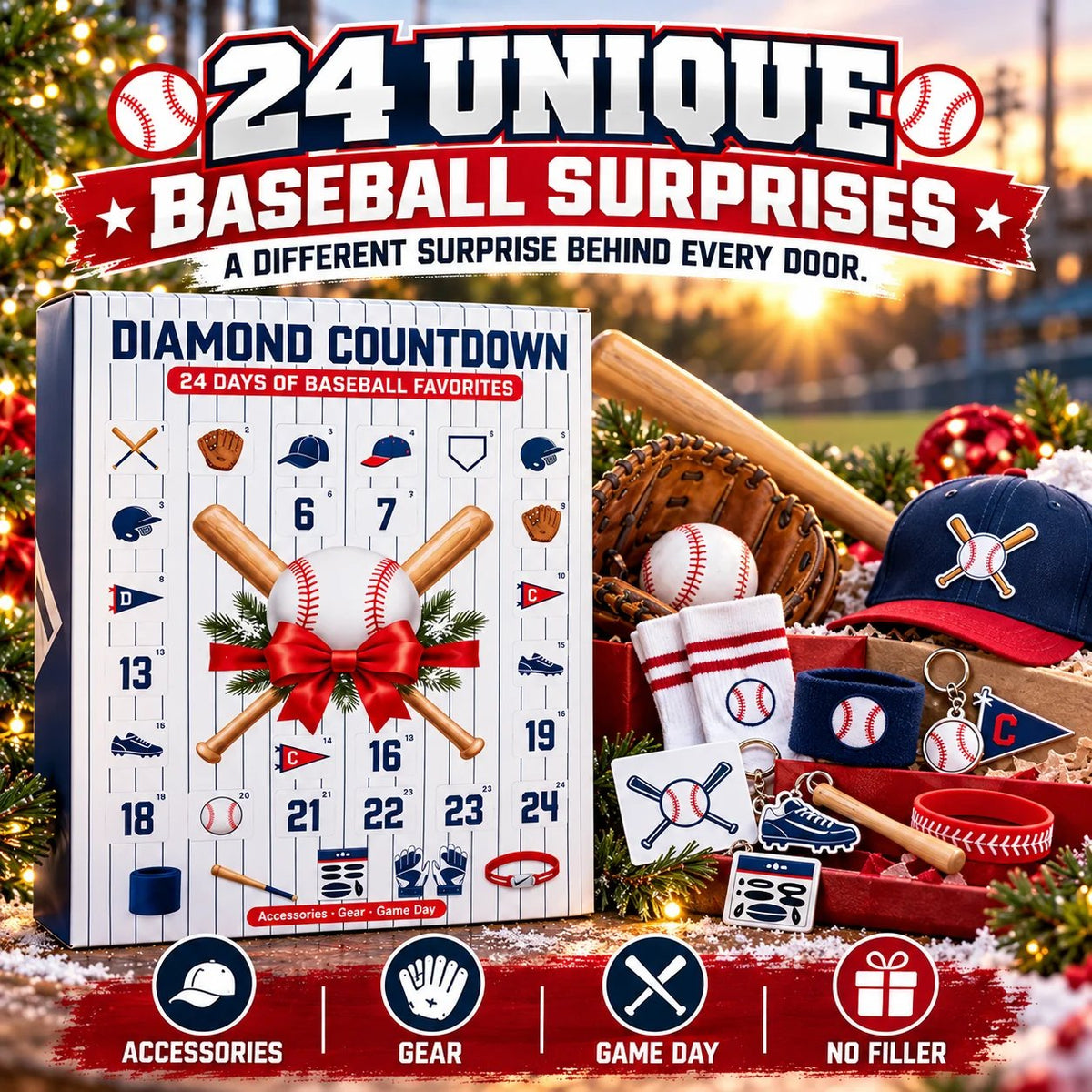 ⚾ Diamond Countdown Baseball Advent Calendar – 24-Day Surprises