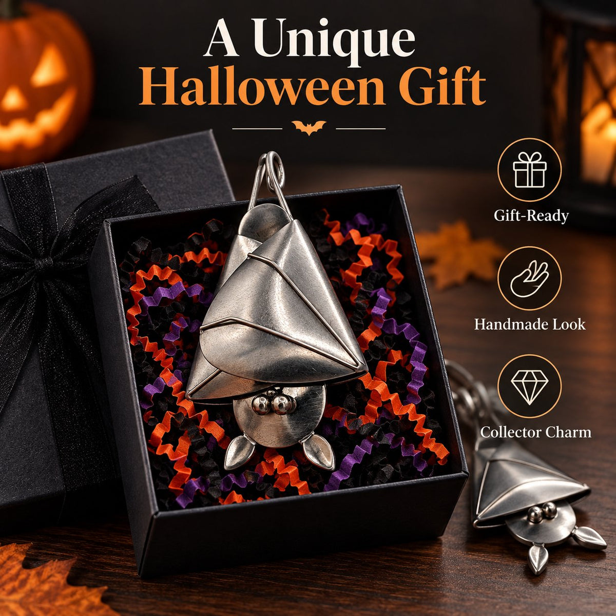 🔥LAST DAY 50% OFF - 🦇Handmade 3D Gothic Metal Bat Hanging Ornament