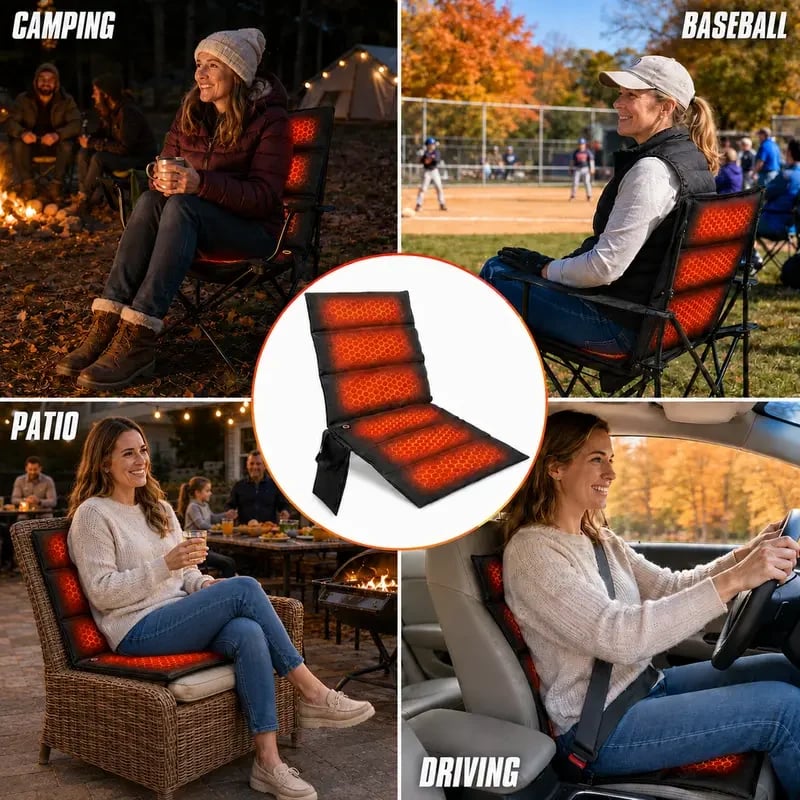 ๐ฅ Portable Foldable Heated Seat Cushion โ USB-Powered with 3 Heat Settings