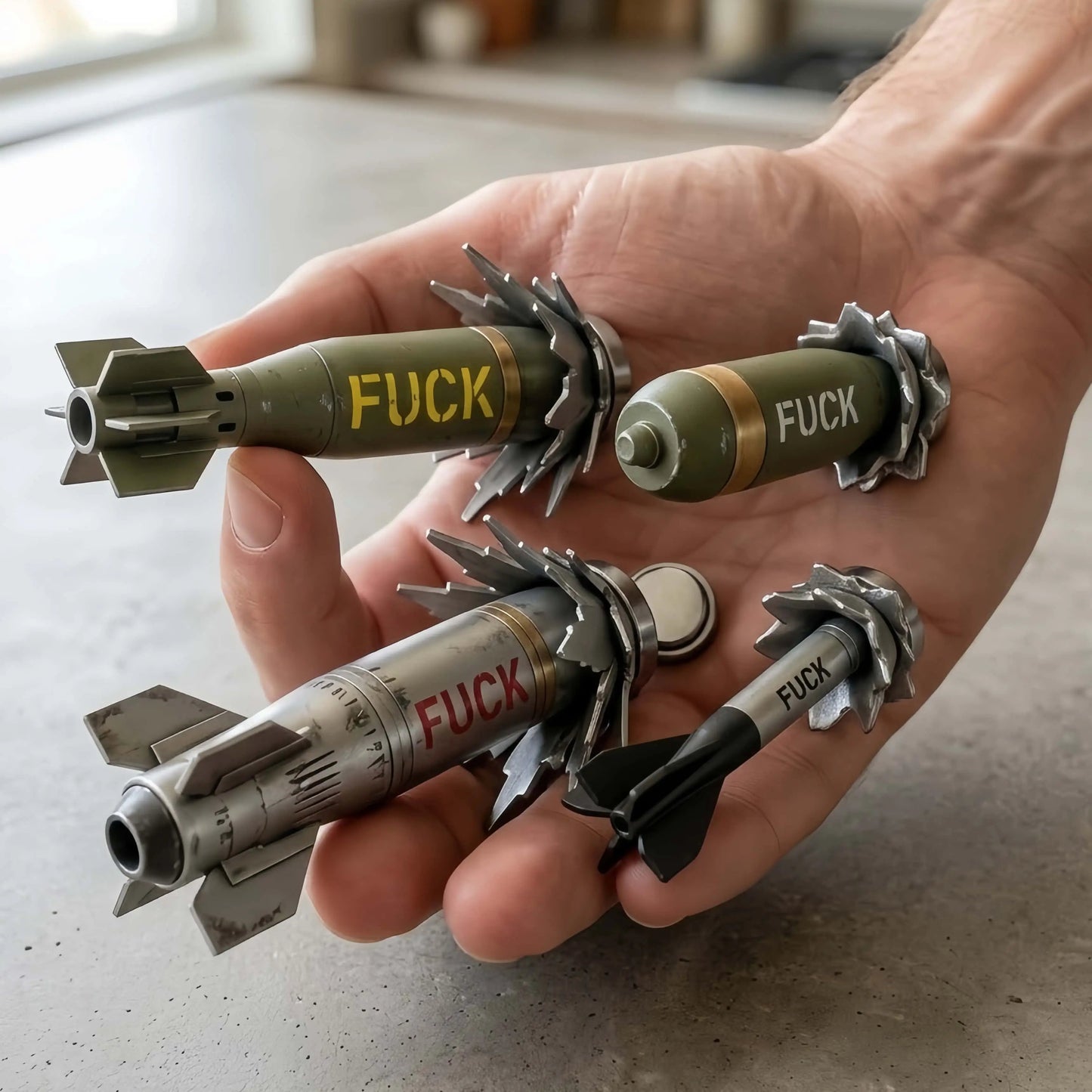Funny 3D F-Bomb Refrigerator Magnets – Realistic Military Style 3D Magnetic Decor