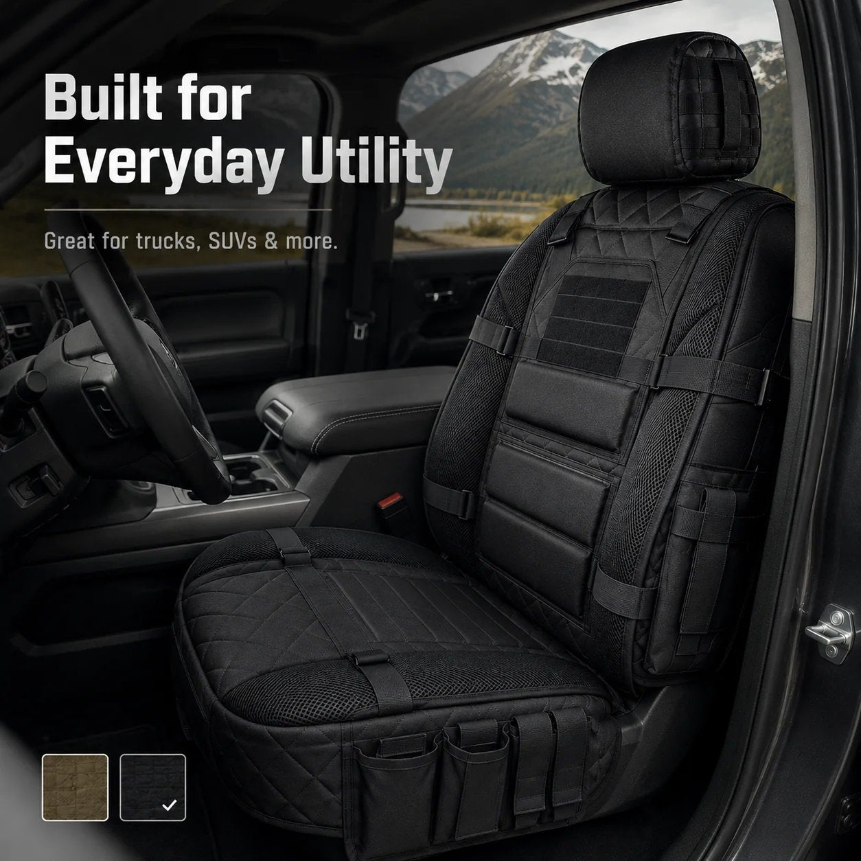 Tactical MOLLE Car Seat Cover Organizer β Rugged Protection & Smart Storage