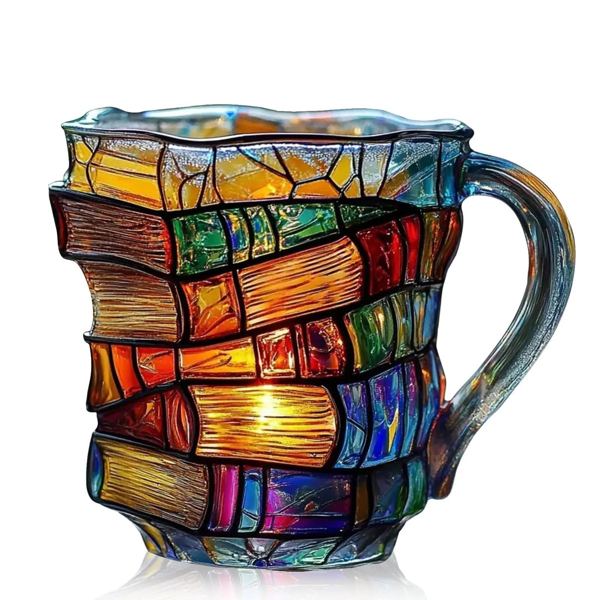 π 3D Painted Book Mug β Unique Glass Coffee Cup for Readers & Book Loversπ΅