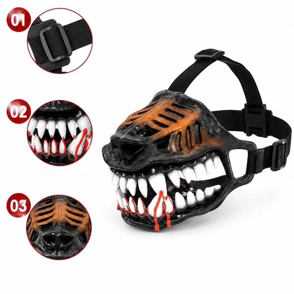 Hellhound Monster Dog Muzzle with Bloody Teeth