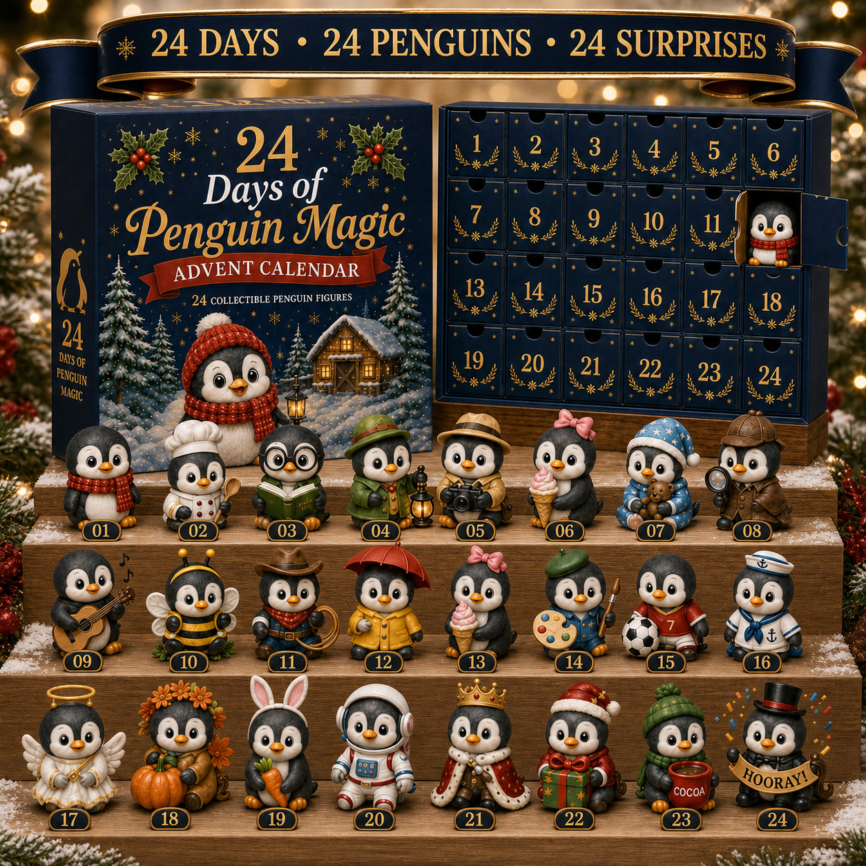 π§ 24 Days of Penguin Magicβ’ Advent Calendar β 24 Collectible Christmas Penguin Surprises