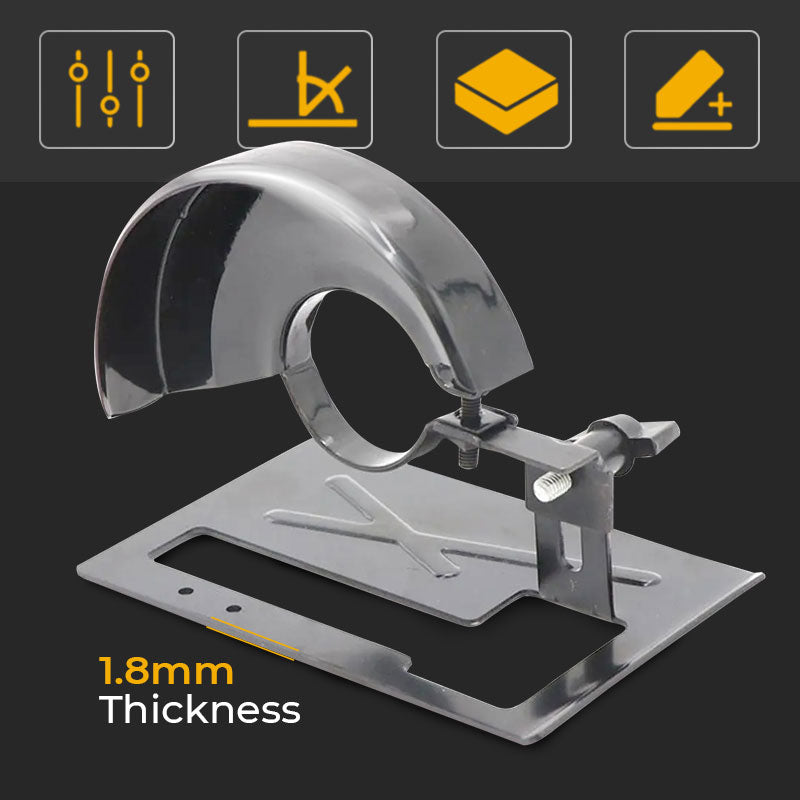 Angle Grinder Cutting Stand with Protective Cover Kit β 0-45Β° Adjustable, 0-40mm Depth, Fits 4"-5" (100-125mm) Grinders, Iron+ABS, 11 Pcs with Dust Hose & Blades π§
