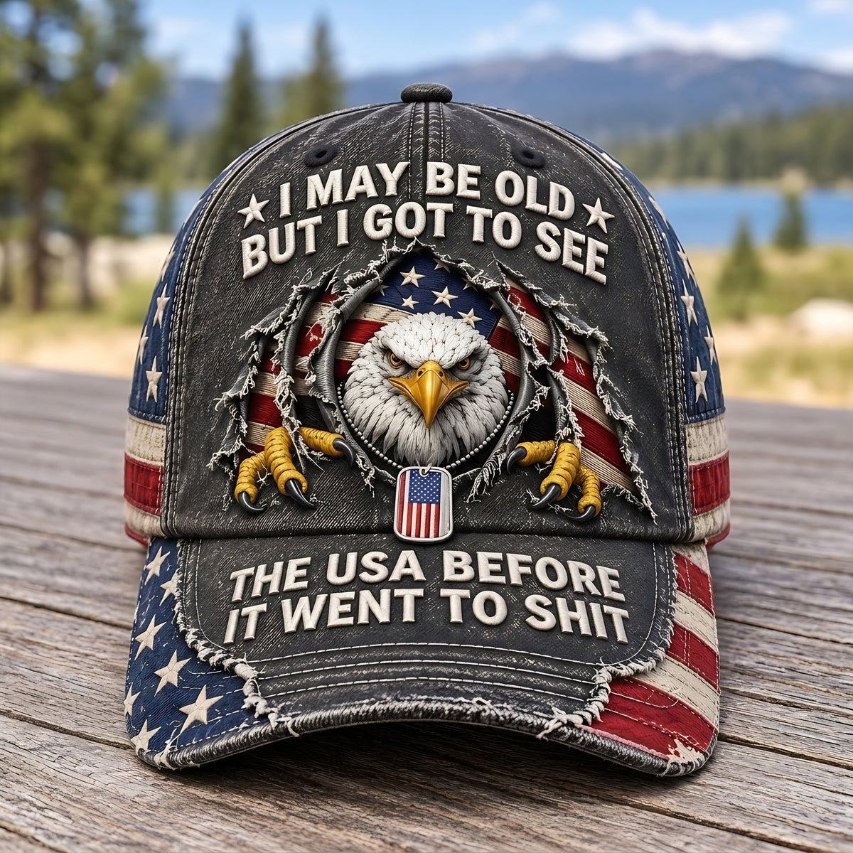 Vintage Eagle Washed Baseball Cap