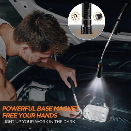 🔦Extendable Magnetic Pickup Tool with LED Flashlight, Telescoping Magnet Retriever for Car Repair