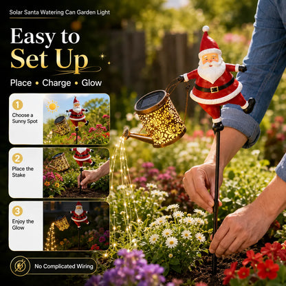 ⏳ Last Day 49% OFF – 🎅 Solar Santa Watering Can Christmas Garden Light | Cascading Warm LED Waterfall Effect, Solar-Powered Design & IP44 Outdoor Protection ✨