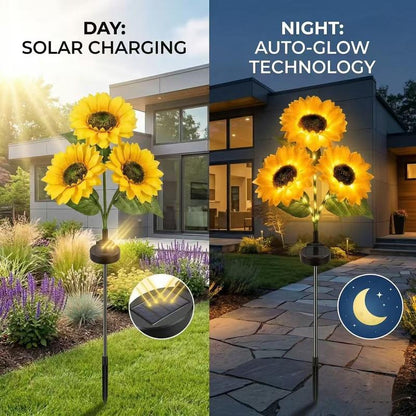 Solar Sunflower Garden Stake Lights 🌻 | Waterproof 🌧️ | No Wiring💡
