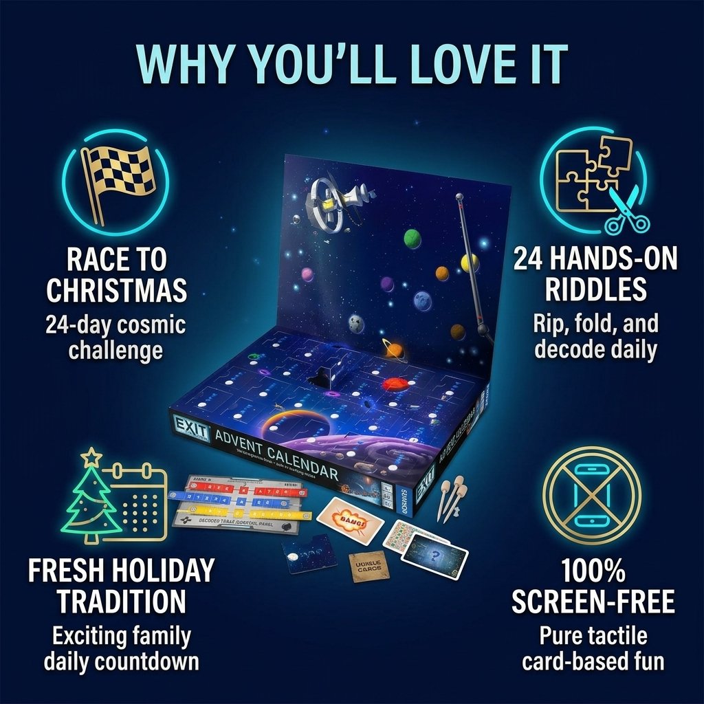 🎄⏱️Christmas Escape Room Advent Calendar – 24 Days of Space-Themed Riddles, Puzzles & Holiday Surprises(📦Buy 2 Free Shipping)