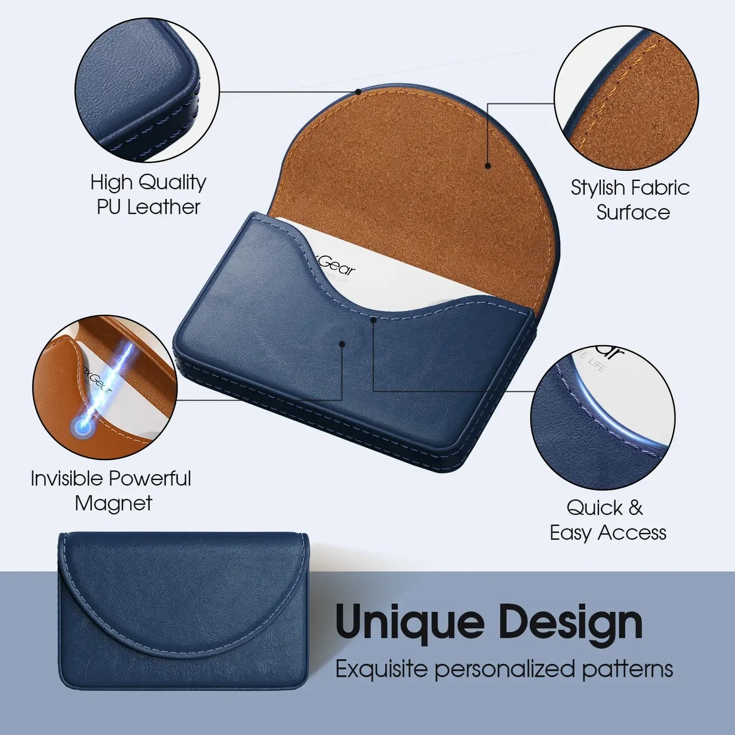 💖Hot 49% OFF💼 PU Leather Business Card Holder – Slim Magnetic Name Card Case