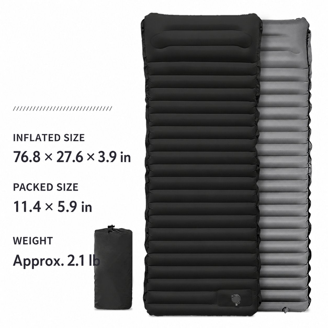 Ultralight 4-Inch Camping Mattress with Built-In Foot Pump