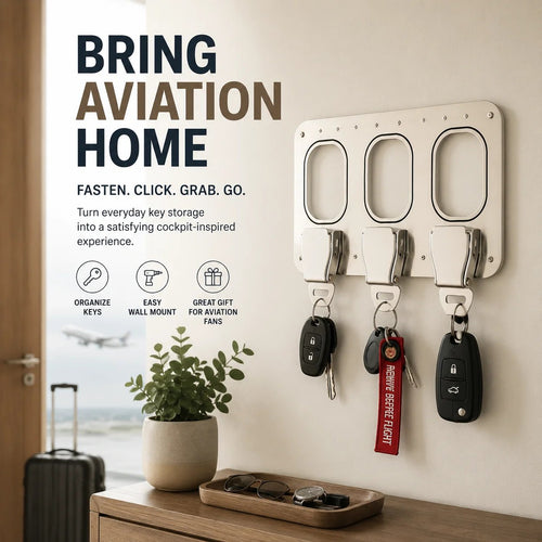 ✈️ Aviation Style Key Holder – Buckle-Inspired Wall Mounted Key Organizer for Entryway & Home