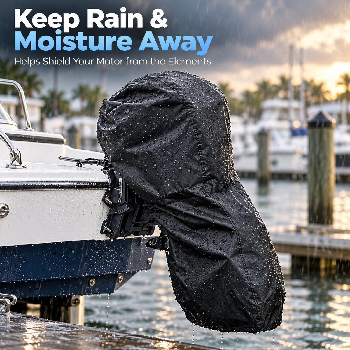 🚤 420D Oxford Outboard Motor Cover – Weather-Resistant Protection Against Rain, Sun & Dust 🛡️