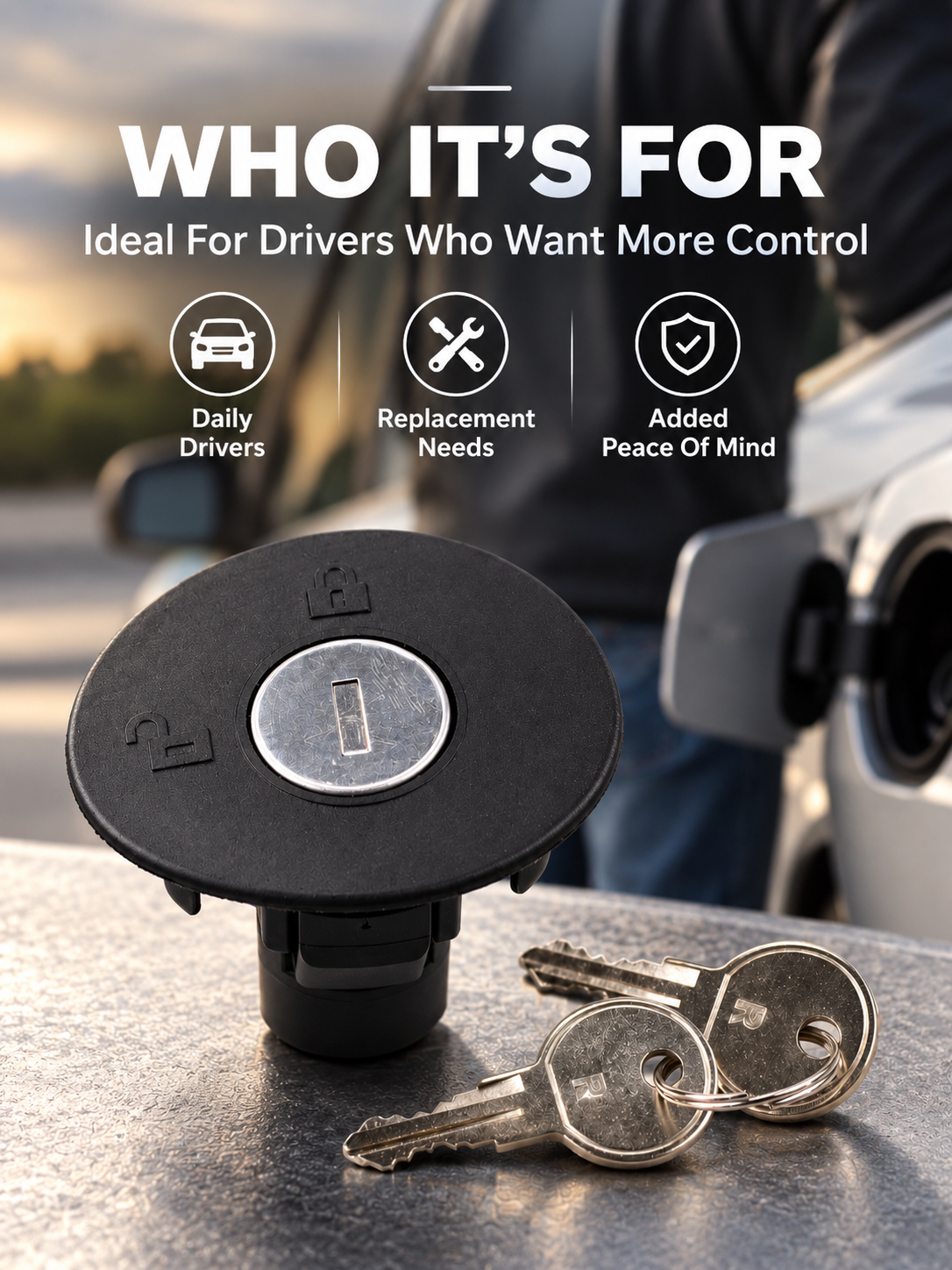 🔐 Locking Fuel Tank Cap with 2 Keys – Replacement Part 8U5Z-9C268-B