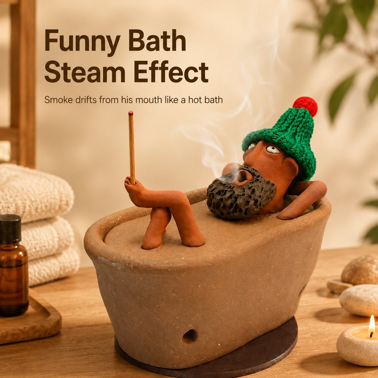 Lazy Bath Man Incense Burner 🛁🧘