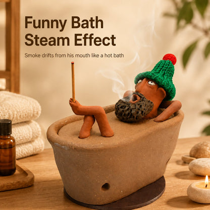 Lazy Bath Man Incense Burner 🛁🧘