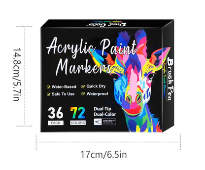 🎉🔥49%OFF - Dual Tip Acrylic Paint Pen Marker - 24/48/72 Colours