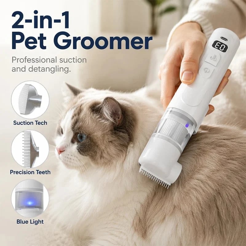 Electric Pet Grooming Comb – Suction & Detangling Tool