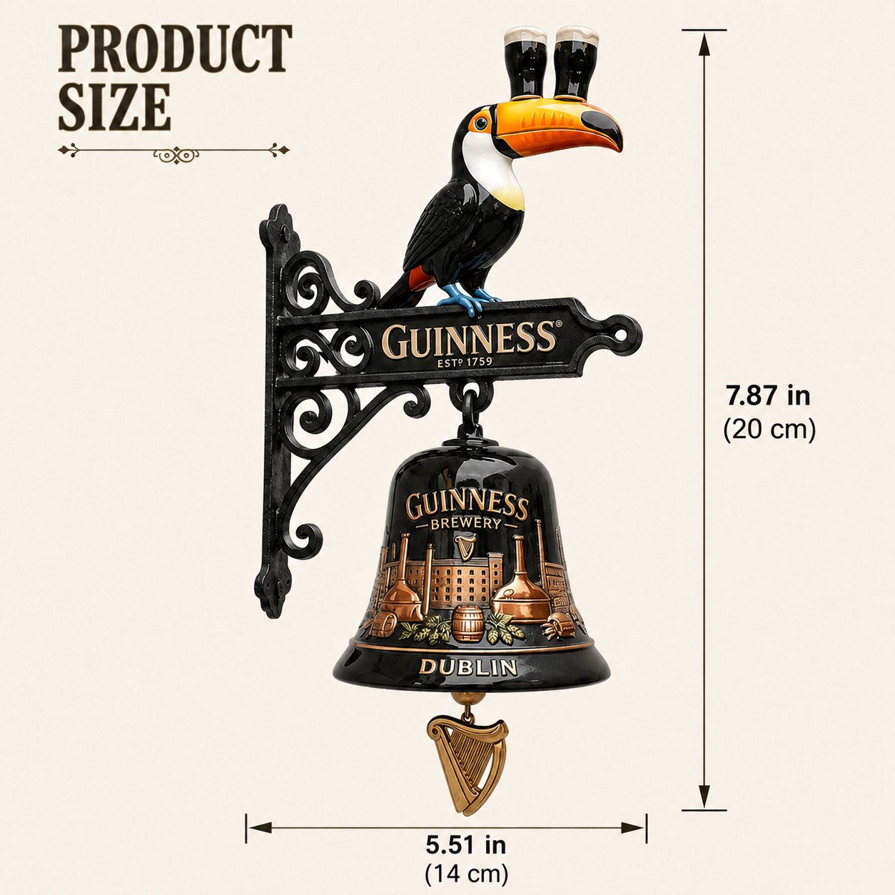 Guinness Toucan Cast Iron Door Bell🔔