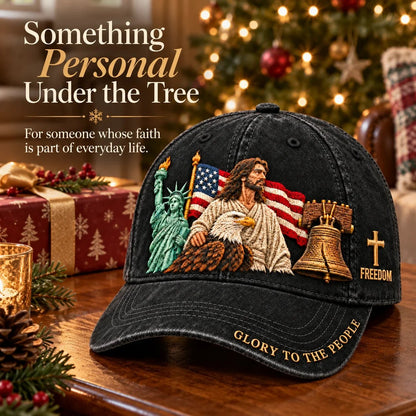 ✝️🇺🇸 Faith & Freedom American Heritage Embroidered Cap