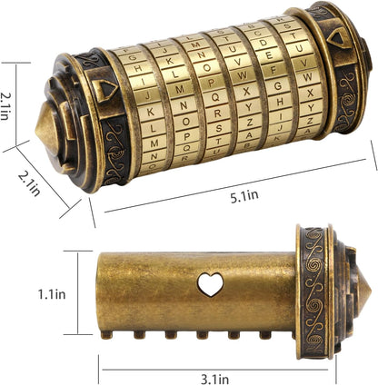 Da Vinci Code Mini Cryptex Lock With Rings Anniversary Valentine's Day Romantic Birthday Gifts