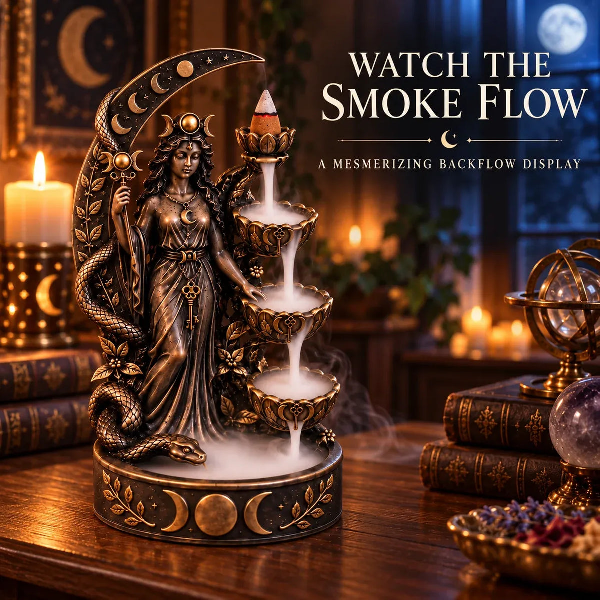 ✨ Enchanted Goddess Backflow Incense Burner – Mystical Home Decor