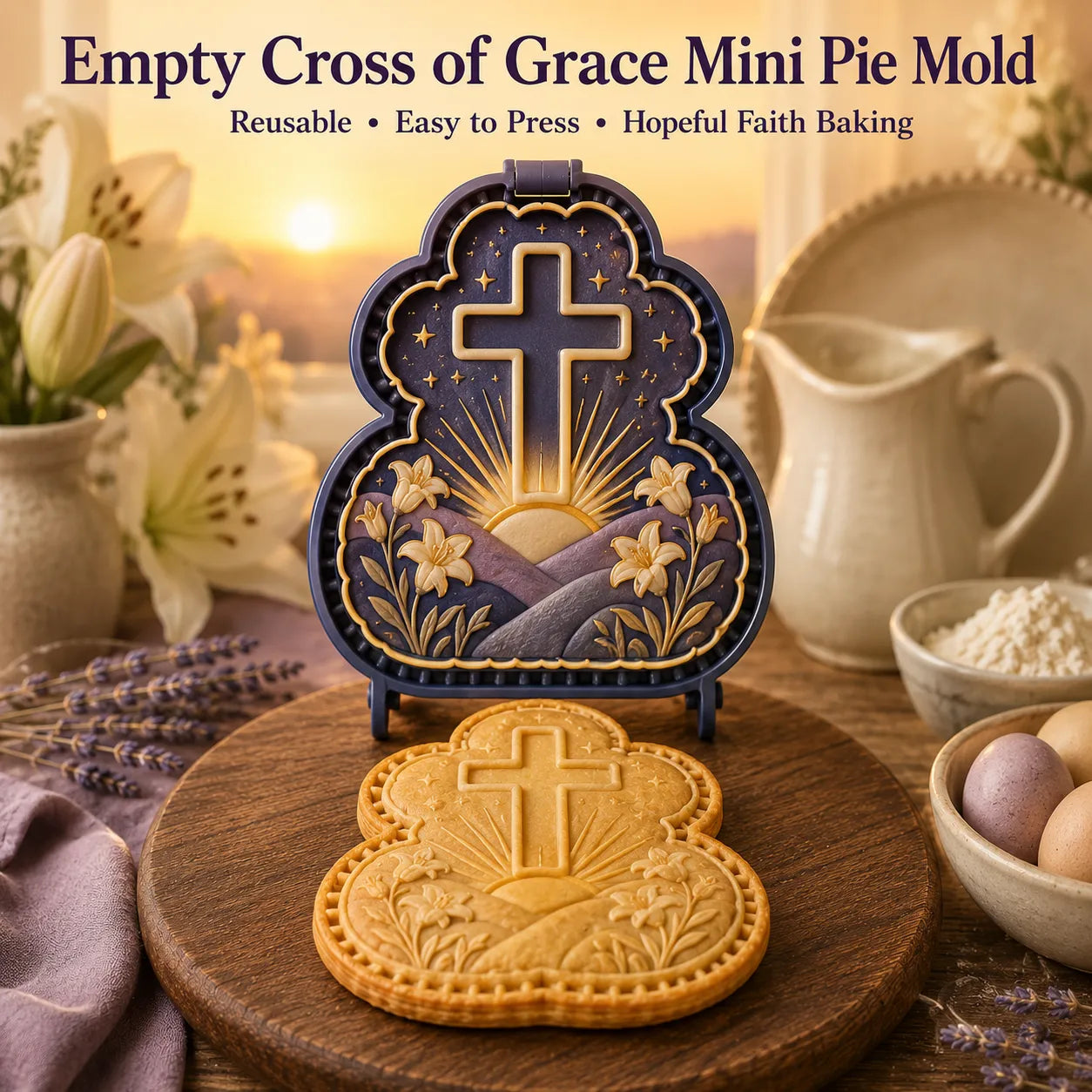 ⏳ Last Day 49% OFF – ✝️ 16-Design Christian Mini Pie Mold Collection | Reusable Embossed Molds for Shaping Detailed Jesus, Mary, Angels, Crosses, Dove & Faith-Inspired Pies 🥧✨