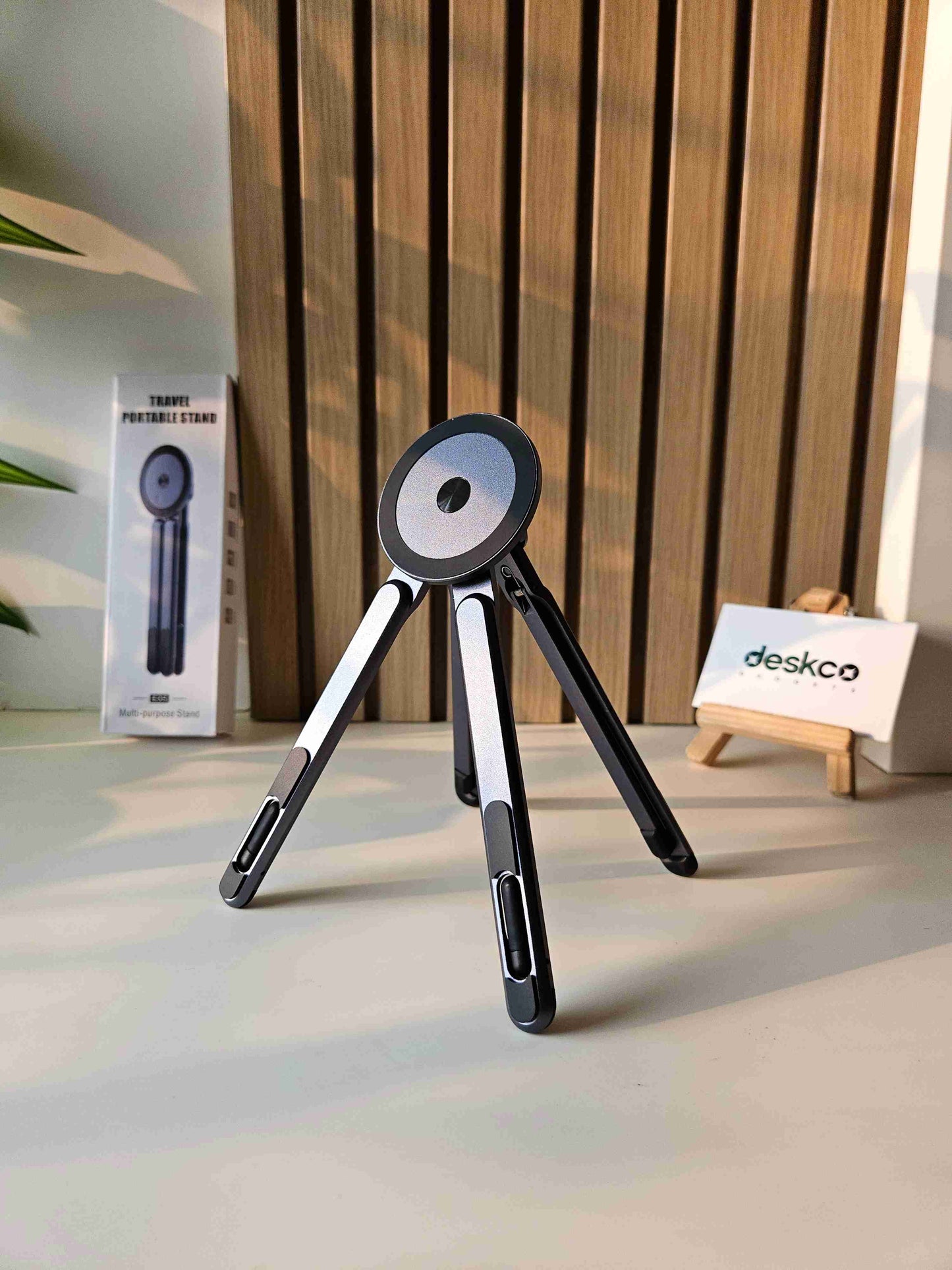 4-in-1 Magnetic Aluminum Device Stand - Portable Foldable Desktop Mount for Phone, Tablet & Laptop