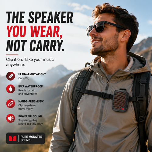 🏃 Outdoor Clip-On Bluetooth Speaker | Waterproof Speaker for Running & Cycling