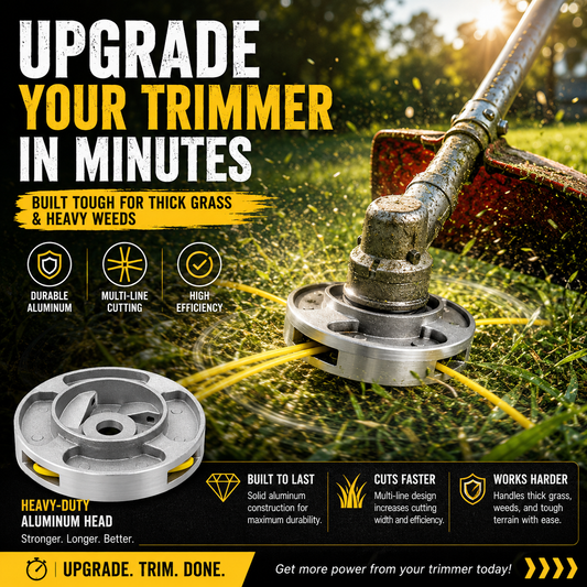 🌿 Universal Aluminum Grass Trimmer Head | Heavy-Duty Brush Cutter Replacement.