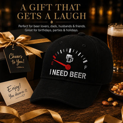 🔥LAST DAY 50% OFF - 🍺 I NEED BEER Embroidered Baseball Cap – Unisex Memorial Hat🧢