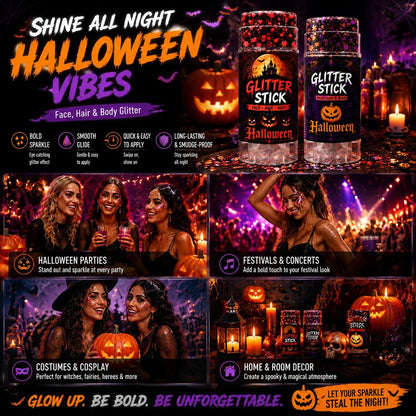 🔥Buy 1 Get 1 Free🎃Halloween Glitter Stick for Face, Hair & Body, Sparkle Makeup Accessory , Festive Party Look for Halloween Events, Festivals & Celebrations