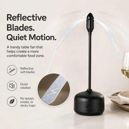 Portable Reflective Fly Repellent Fan For Outdoor Dining