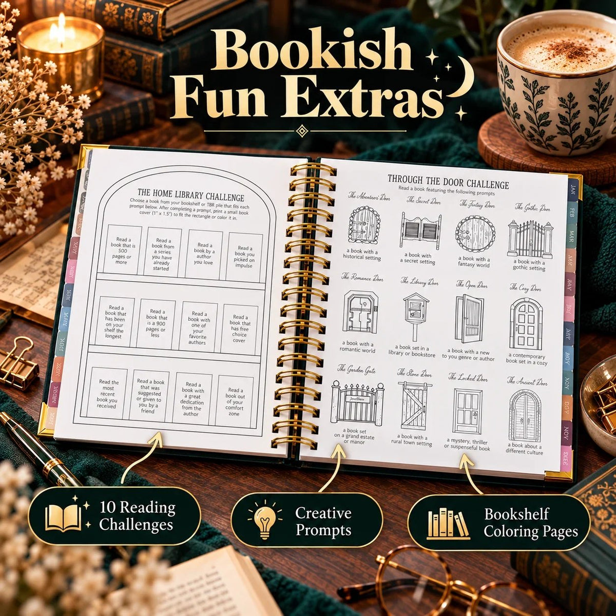 📖✨Midnight Study Hardcover Reading Planner for Book Lovers(📦Buy 2 Free Shipping)