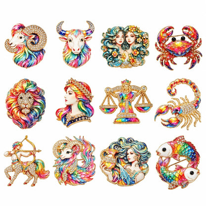 Luxury Zodiac Enamel Brooch – Turn a Simple Blazer into a Statement ✨