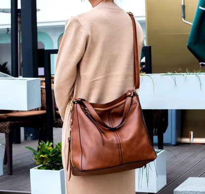Luxury Leather Hobo Bag Anti-Theft Handbag + FREE Pouch Wallet