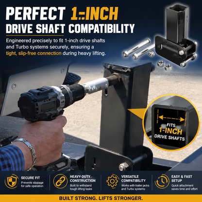 🛠️⚡ Trailer Jack Drill Bit Adapter - Compatible with 1-inch Drive Shaft