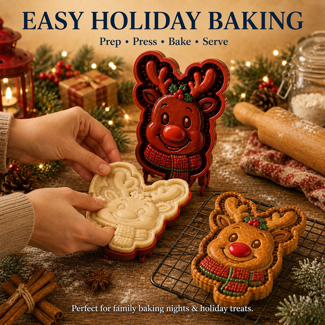 ⏳ Last Day 49% OFF – 🎄 9-Design Christmas Mini Pie Mold Collection | Reusable Embossed Molds for Shaping Detailed Santa, Snowman, Reindeer, Tree & Holiday Pies 🥧✨