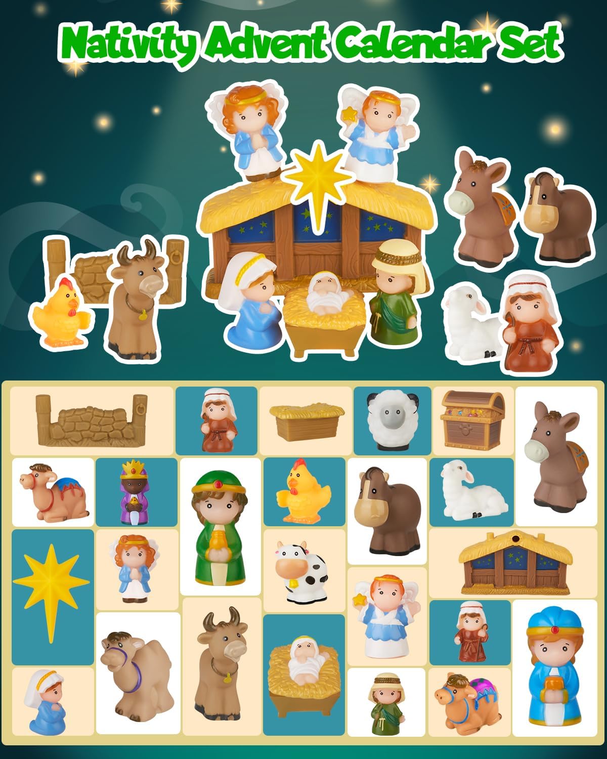 🎄🏆Christmas Hot Sale 50% Off - 2026 Nativity Advent Calendar (25pcs) 💯NONTOXIC & ODORLESS