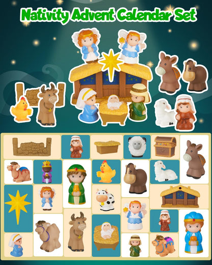 🎄🏆Christmas Hot Sale 50% Off - 2026 Nativity Advent Calendar (25pcs) 💯NONTOXIC & ODORLESS