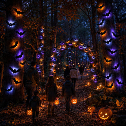 LED Bat Swarm Silhouette Lights, Transform Your Wall Into A Halloween Haunt