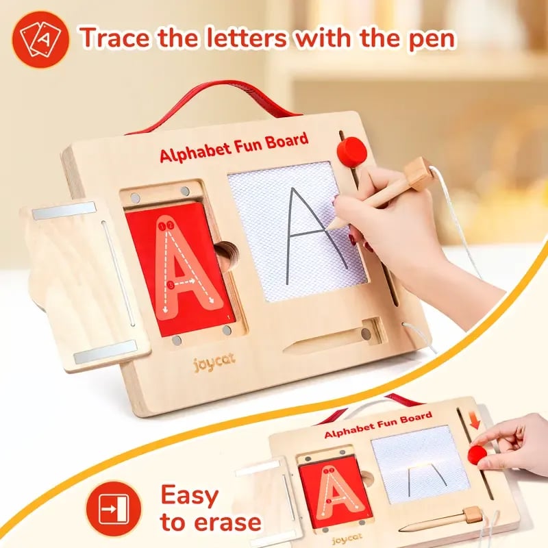 🔥HOT SALE🔥✍️Wooden Alphabet & Number Tracing Board | Visual Learning Tools & Complete Set