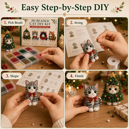 💥🏆Create Your Own 3D Beaded Christmas Cats | Beginner-Friendly DIY Kit🎁