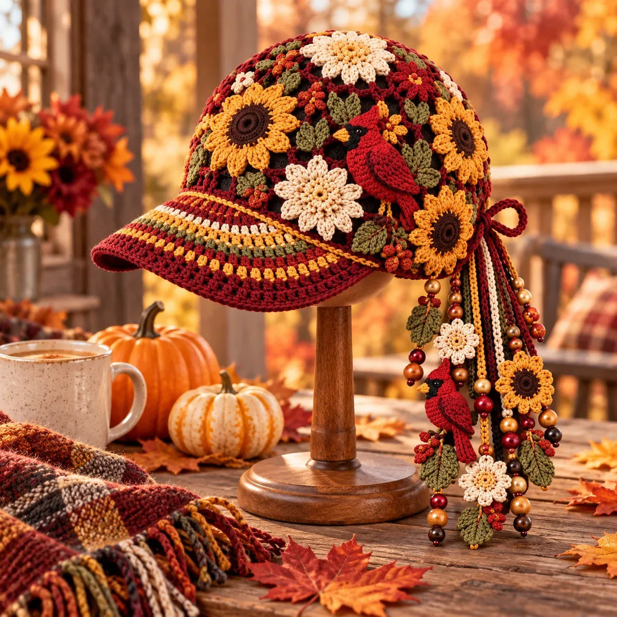 🔥LAST DAY 50% OFF - 🍂 Women’s Handmade Crochet Autumn Baseball Cap