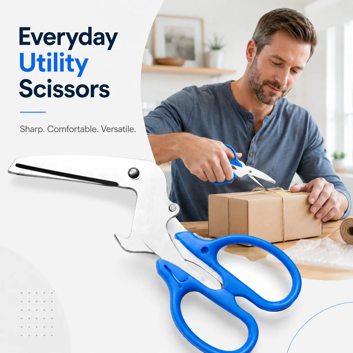 ⏳ Last Day 49% OFF – ✂️ Heavy-Duty Stainless Steel Safety Scissors | Powerful Cutting Performance For Packaging, Bottles, Rope, First Aid & Daily Household Tasks 🔥